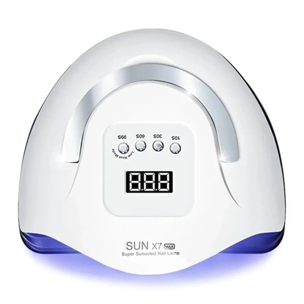 UV LED lampa na nehty 57 LED diod s automatickým senzorem a digitálním displejem časovač 4 režimy ABS plast Bílá Na gelové nehty i manikúru 1