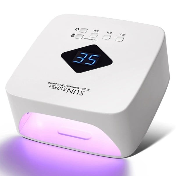 UV LED lampa na nehty 72 W s 30 diodami a 3 režimy časovače dobíjecí bílá s digitálním displejem hmotnost 0,78 kg na gel lak a manikúru 1