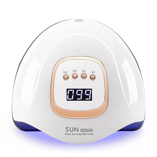 UV LED lampa na nehty 81 LED diod se senzorem pohybu a digitálním displejem 4 přednastavené časy ABS plast Bílá Na gel lak i modeláž 1