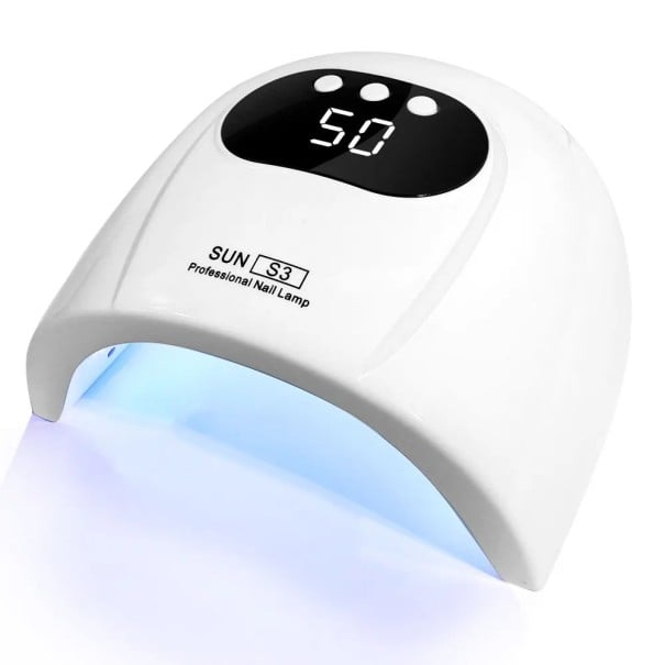UV LED lampa na nehty s 24 diodami a 3 nastaveními časovače 17,5 x 18 x 8,7 cm ABS plast napájení USB na vytvrzování gel laku a manikúru bílá