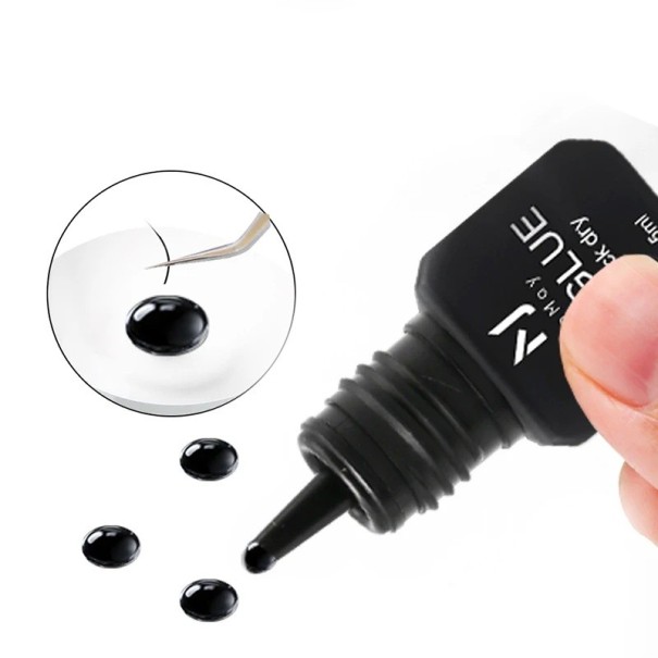 UV lepidlo na řasy 5 ml 1 s rychlé vytvrzení Profesionální lepidlo na prodlužování řas s UV lampou Voděodolné černá