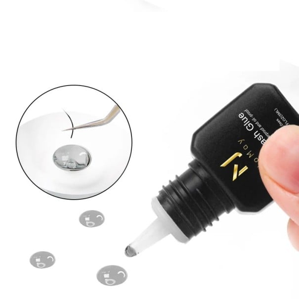 UV lepidlo na řasy 5 ml 1 s rychlé vytvrzení Profesionální lepidlo na prodlužování řas s UV lampou Voděodolné šedá