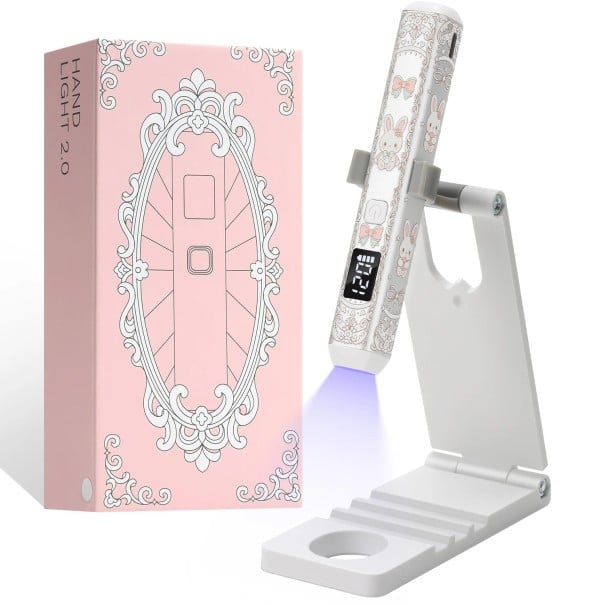 UV mini lampa na nehty se stojánkem a 3 režimy dobíjecí baterie 4000 mAh až 120 minut provozu s displejem na vytvrzování gel laku a manikúru bílá