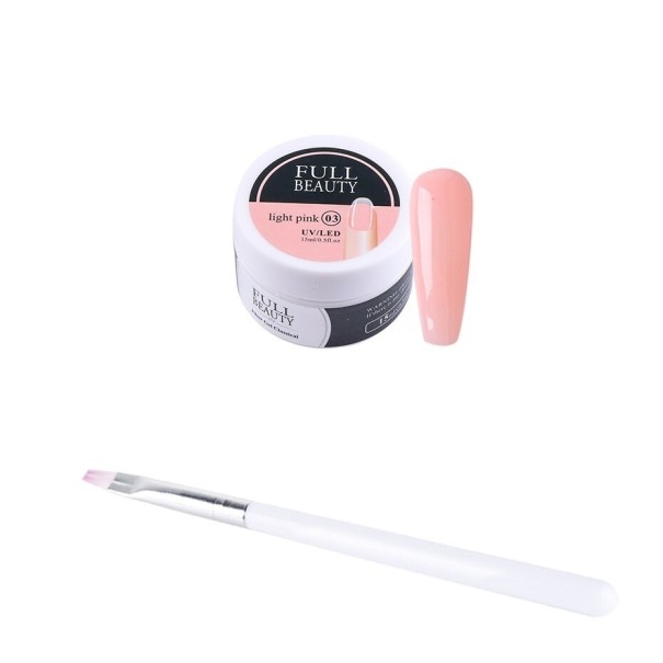 UV nagelgel med borste rosa
