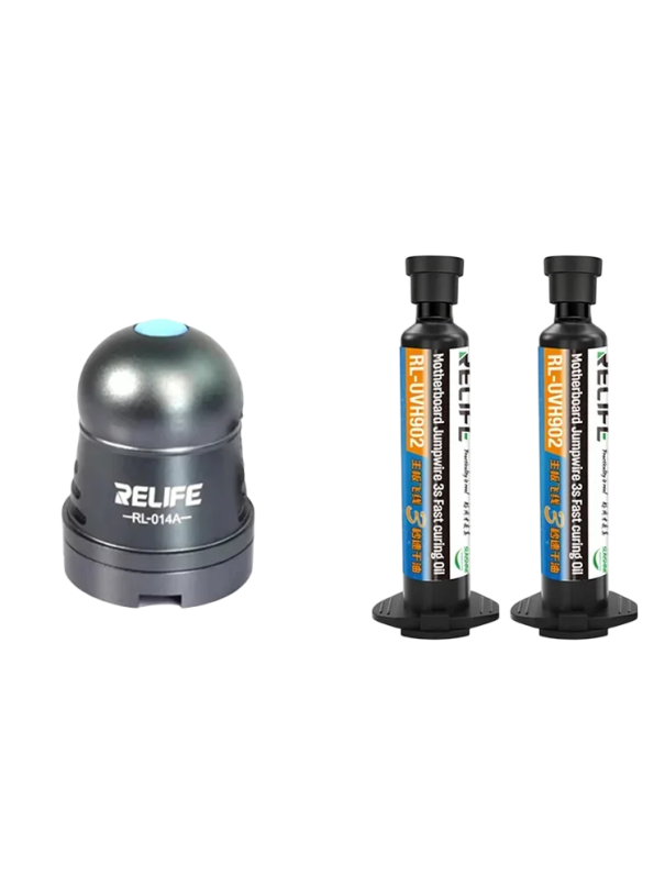 UV vytvrzovací lampa s reflektorem USB + UV lepidlo 2 ks černá sada pro opravy displejů mobilních telefonů a elektroniky 1