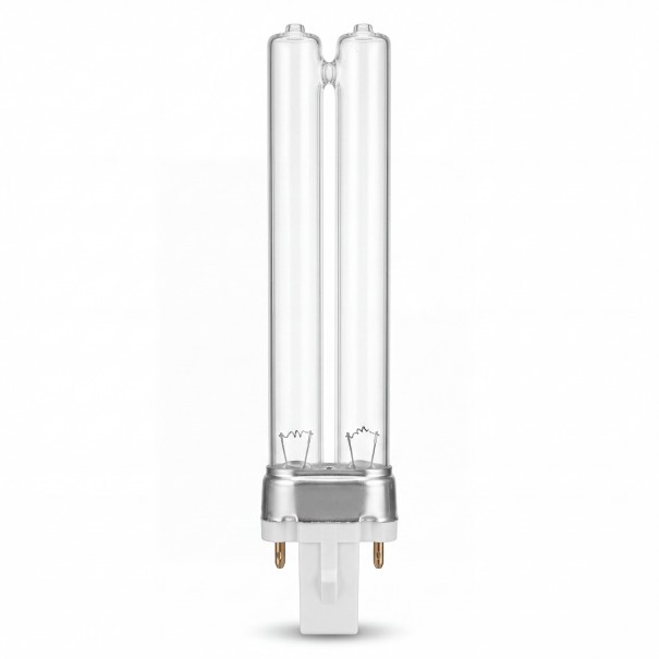 UVC Lamp 13 W 60 V Double Tube 185 mm Clear Glass and White Base with Two Pins Cool White 5500–7000 K For Devices with G23 Socket 1