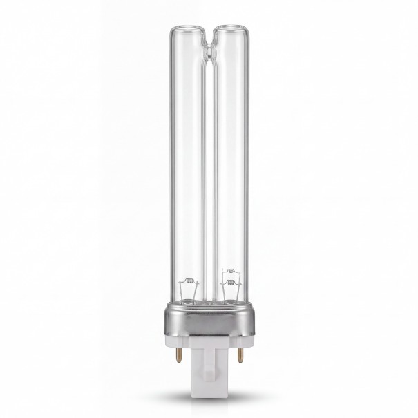 UVC Lamp 9 W 60 V Double Tube 165 x 26 mm Clear Glass and White Base with Two Pins Cool White 5500–7000 K For Devices with G23 Socket 1
