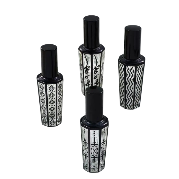 Üveges parfümös üveg díszes kivitelben 15 ml 2,7×9,2 cm üveg különböző változatok az illat szállítására és mindennapi használatra fekete