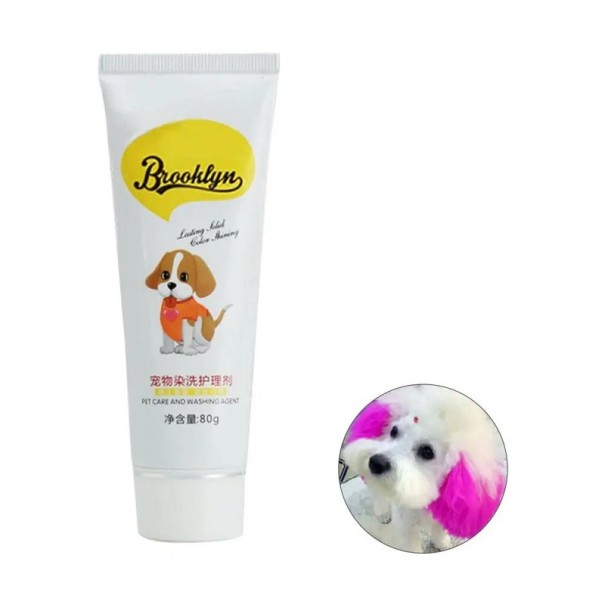Vachtverf voor honden en katten Vachtverfcrème 80 g Huisdieraccessoires roze