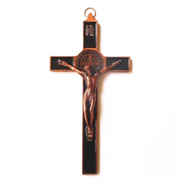 Vægkors med Jesus kobberfarvet