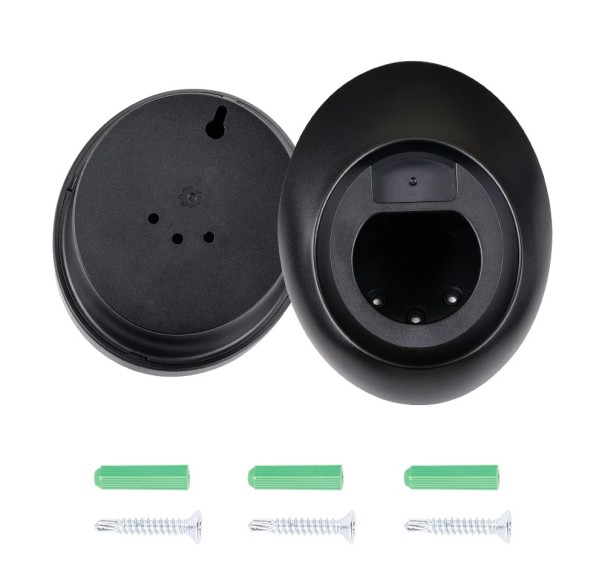 Vægmonteret opladerholder til elbil Type 2 15x12x8 cm sort til opbevaring af ladestik til EV-station 1