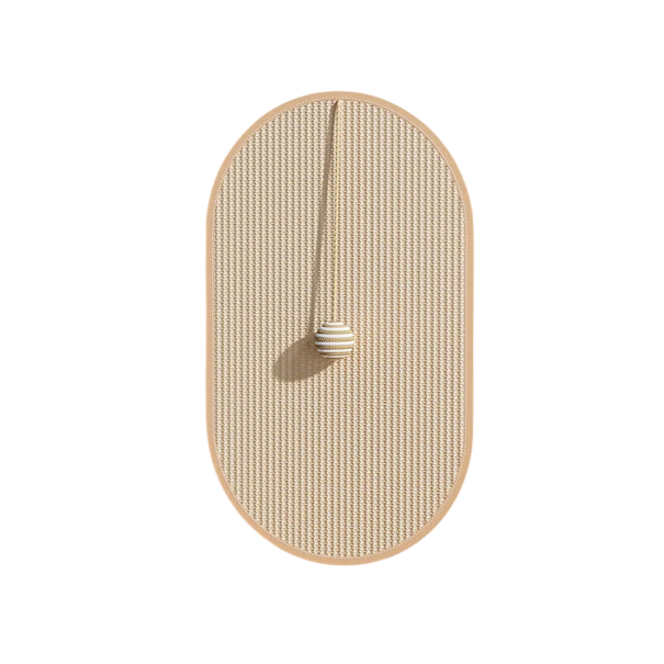 Väggmonterad sisal kattklösträd 33x55 cm, oval, idealisk för klösande och avkoppling, robust konstruktion för lång livslängd 1