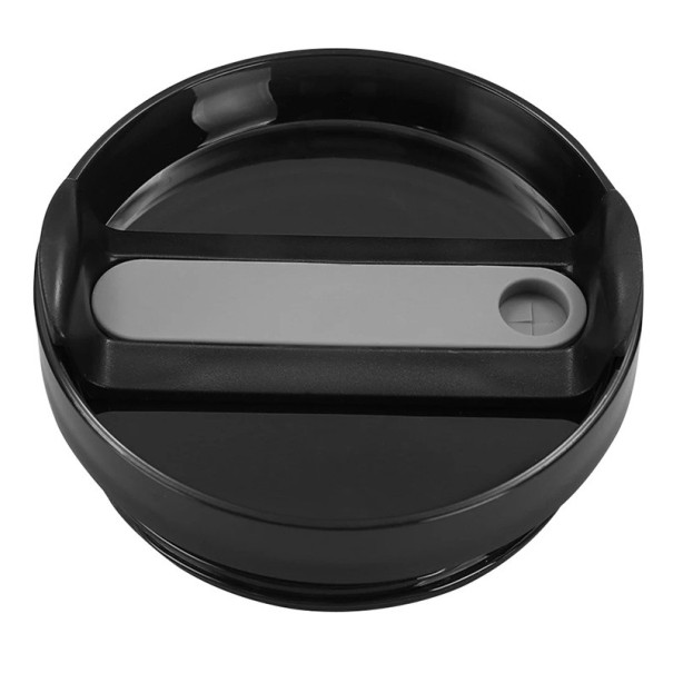 Vaihtokansi Stanley Cupille 10 x 4 cm Muovikansi silikonitiivisteellä Roiskeenkestävä kansi Kansi pillireiällä Termosmuki musta