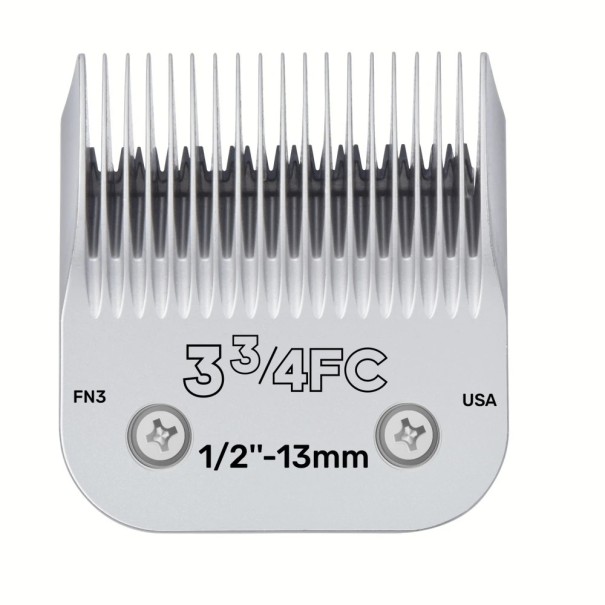 Vaihtoleikkurin päät Andis-, Oster-, Wahl-, Heiniger- ja Conair-leikkureille. Ammattimainen teräksinen leikkuupää eläinten karvojen leikkaamiseen. 13 mm, malli 3 3/4 FC. 1