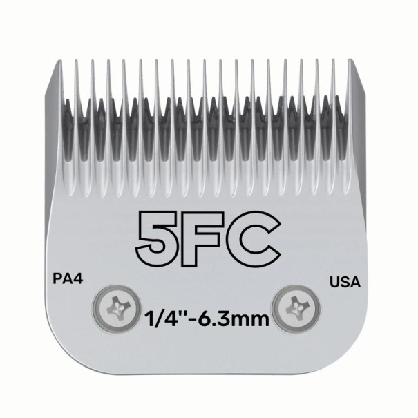 Vaihtoleikkurin päät Andis-, Oster-, Wahl-, Heiniger- ja Conair-leikkureille. Ammattimainen teräksinen leikkuupää eläinten leikkureille. 6,3 mm. Malli 5FC. 1