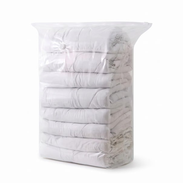 Vakuum opbevaringspose uden pumpe med ventil 60x80 cm af PA+PE, gennemsigtig, kompressionspose til tøj, tæpper og tynde dyner til rejser 1