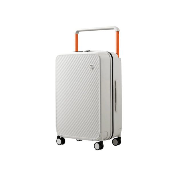 Valise de voyage 60 cm Grande valise de voyage Covestro PC Large poignée télescopique Roues silencieuses Poche étanche blanc