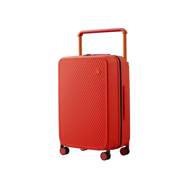 Valise de voyage 60 cm Grande valise de voyage Covestro PC Large poignée télescopique Roues silencieuses Poche étanche rouge
