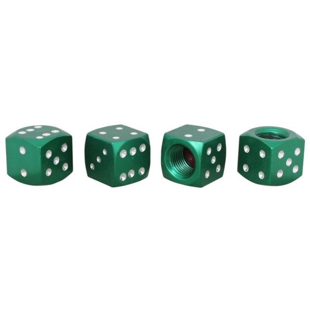 Valve Caps Dice 4 pcs green