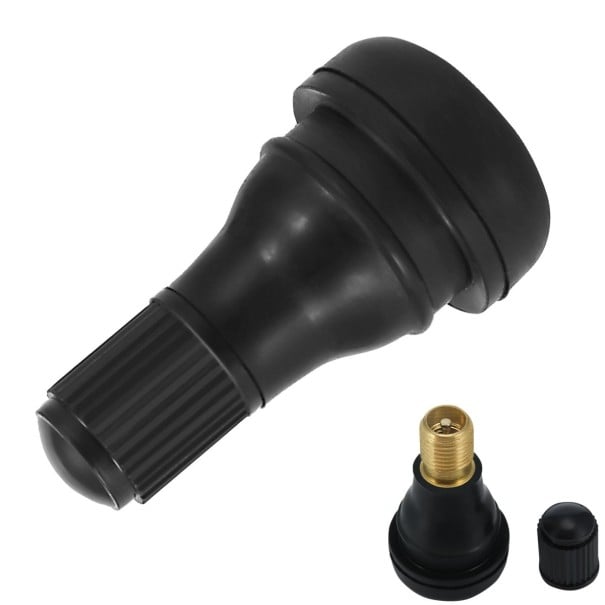 Valve fără cameră pentru jantele roților cu anvelope fără cameră 4 buc. Cu capac de protecție Corp din cauciuc și filet metalic Lungime cca 3,5 cm 1