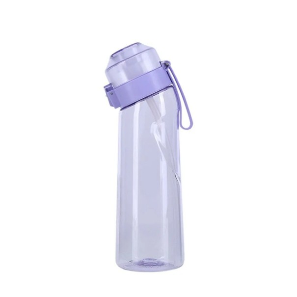 Vandflaske med smag 650 ml sportsinfusionsflaske til vand med smag Hydreringsflaske med frugt- og urtefilter Ergonomisk design Lækagesikkert låg lilla