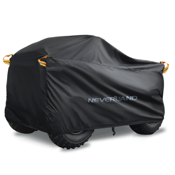 Vandtæt ATV-beskyttelsesovertræk 210 x 120 x 115 cm Holdbart overtræk mod regn, støv og sol udendørs presenning til ATV-køretøjer sort