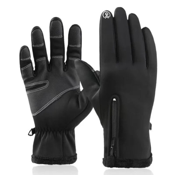 Vandtætte unisex skihandsker Vinterhandsker med touchscreen-funktion til mænd og kvinder Isolerede vinterhandsker Ski- og snowboardhandsker sort