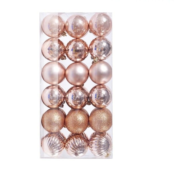 Vánoční koule 36 ks 4 cm rose gold