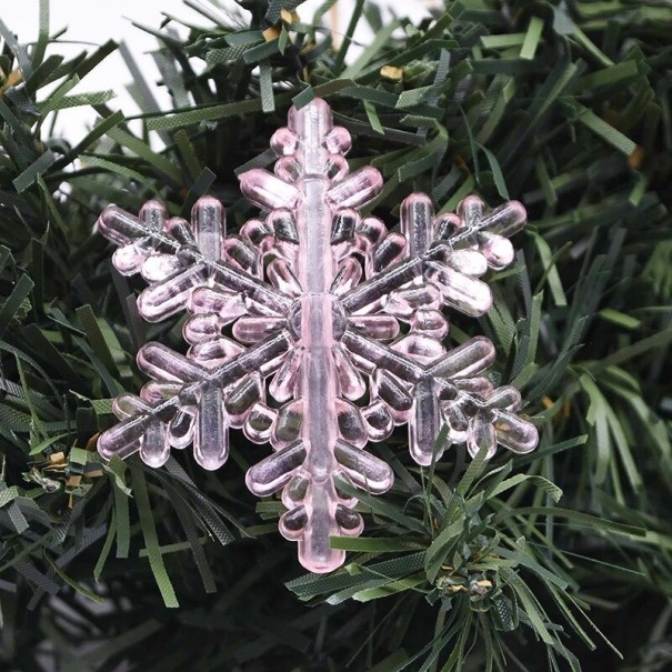 Vánoční ozdoba vločka 10 ks růžová 5,5 cm
