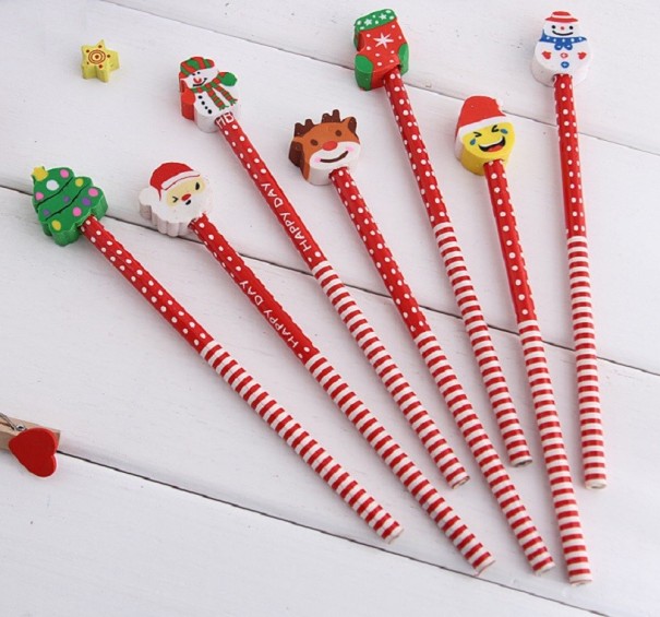 Vánoční tužky s gumou 5 ks 1