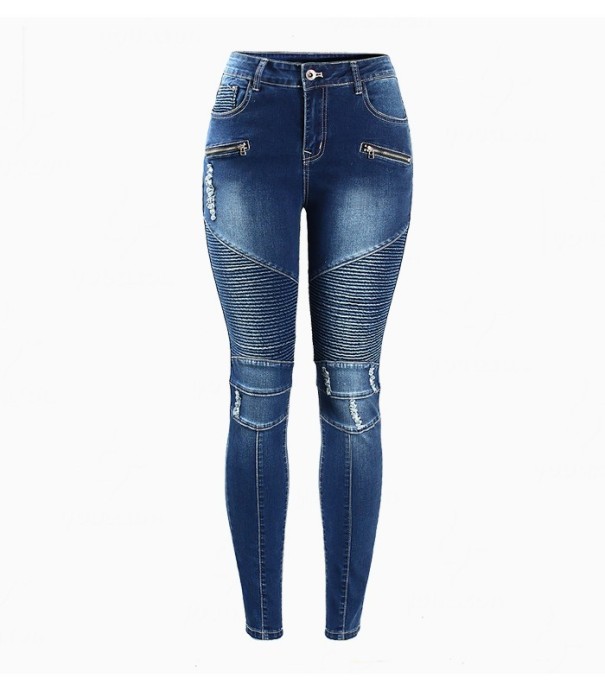 Vaqueros elásticos para mujer - Azul oscuro XL