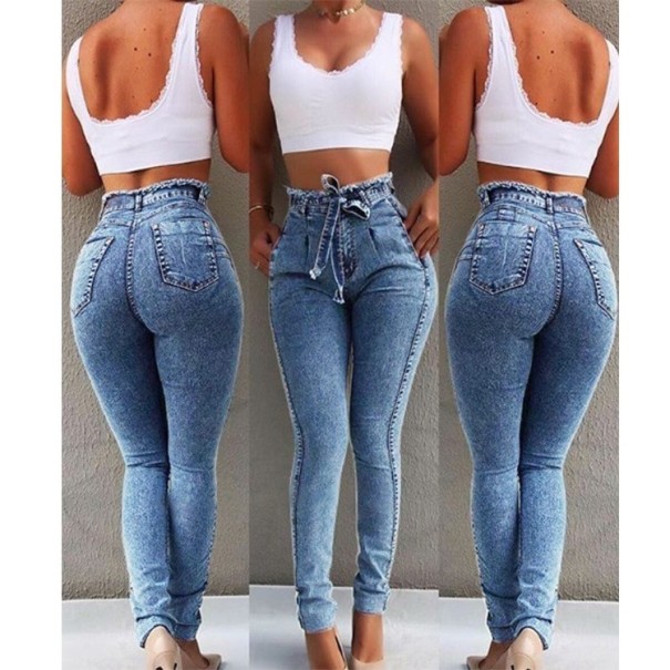 Vaqueros push up de mujer azul claro S