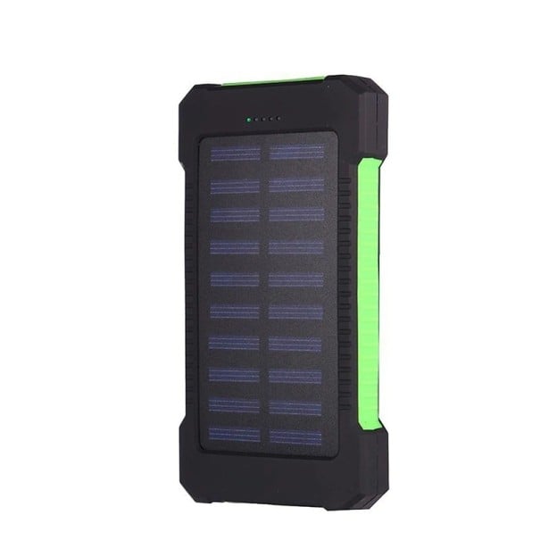 Varavirtalähde aurinkopaneelilla 30000 mAh vihreä