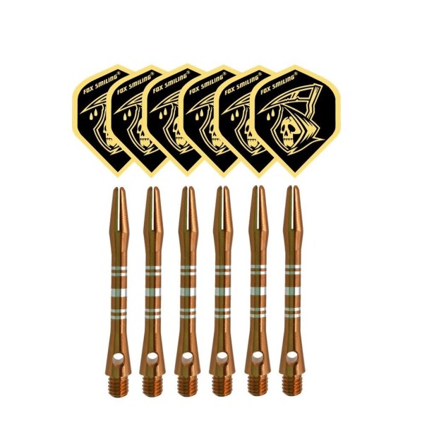 Varillas y plumas para dardos de aluminio, 12 piezas, T963 dorado