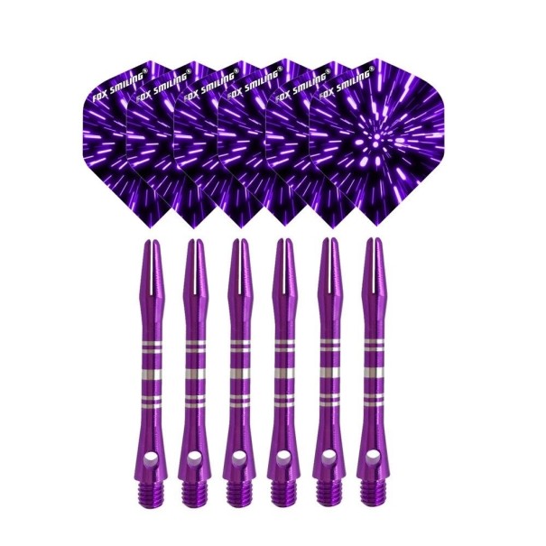 Varillas y plumas para dardos de aluminio, 12 piezas, T963 morado