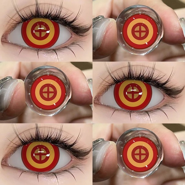 Värilliset piilolinssit tähtikuvio krossimotiivilla halkaisija 14.5 mm hydrogeeli vuosittainen voimakas muotoilu cosplayhin ja silmien tyylittelyyn 1