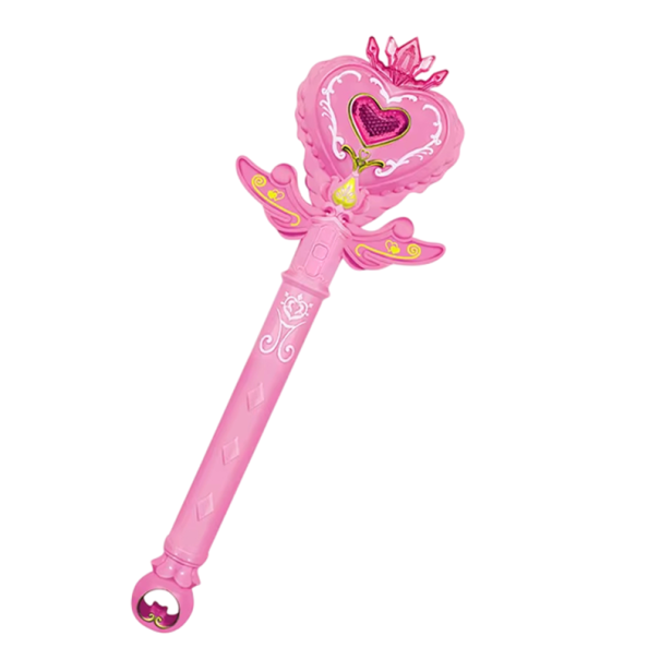Varinha de fada em forma de coração iluminada 34 x 14 x 4 cm Varinha de princesa para crianças com som Brinquedo para meninas a pilhas AAA sem pilhas 1