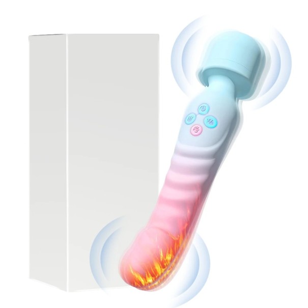 Varita mágica de masaje arcoiris de doble cara con vibraciones para masaje muscular y articular, satisfacción erótica y alimentación USB. Embalaje discreto 1