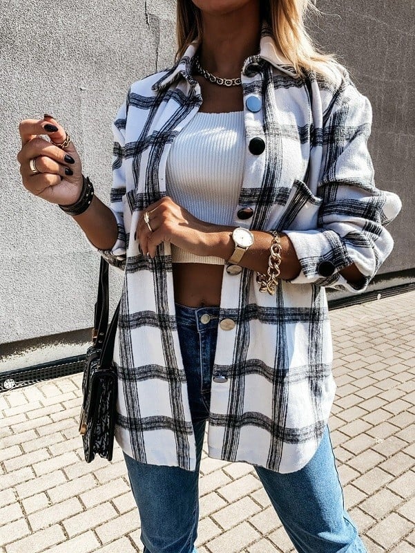 Vårrock för kvinnor P1373 vit L