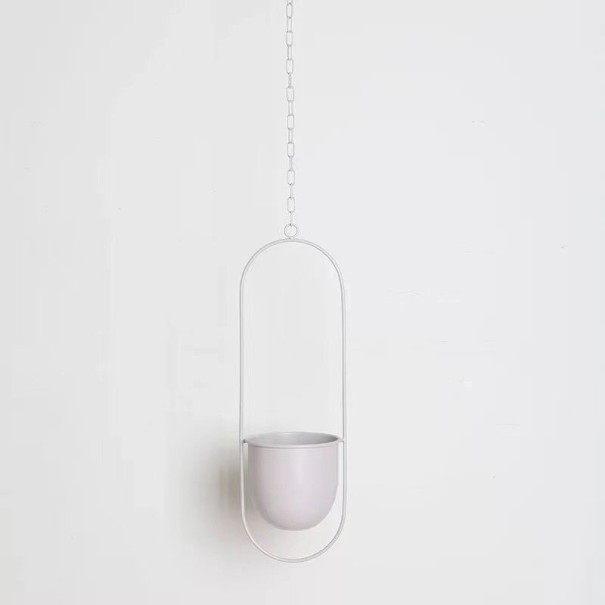 Vase suspendu ovale blanc