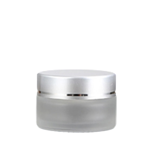 Vasetto cosmetico riutilizzabile 20 g Vetro opaco con alta resistenza termica trasparente argento Contenitore in vetro per crema unguento 1