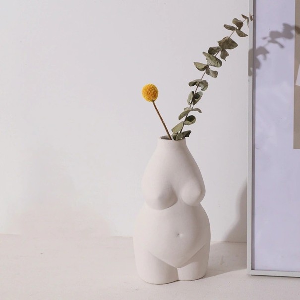 Vaso decorativo em forma de corpo feminino branco
