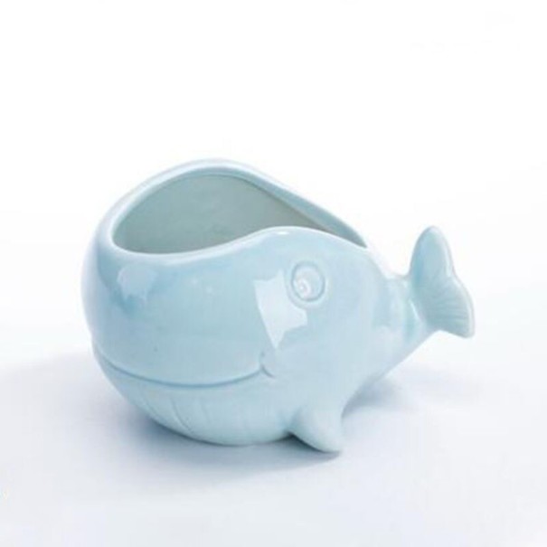 Vaso decorativo em forma de peixe azul claro 2