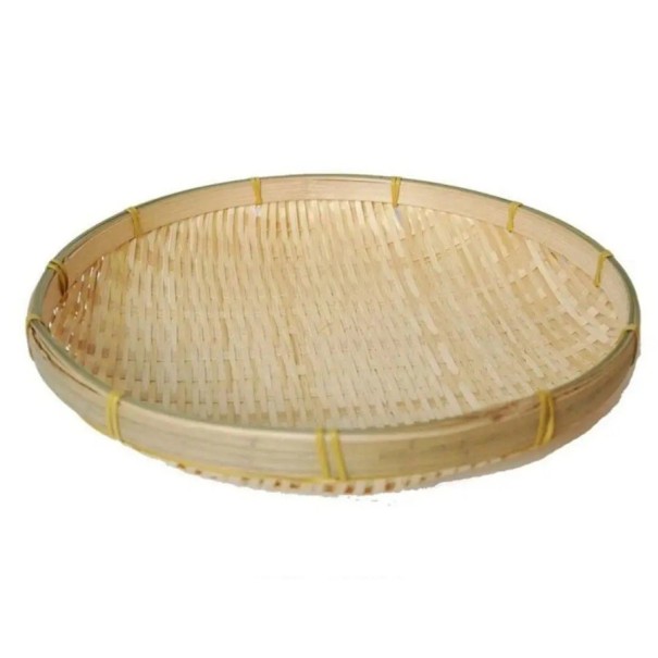 Vassoio rotondo in bambù intrecciato a mano 15 cm Piccolo cestino decorativo per piccoli oggetti gioielli candele servizio per la casa 1