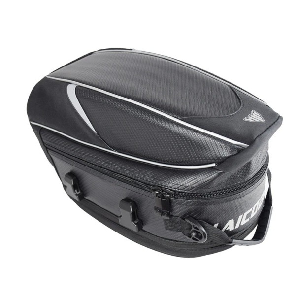 Vattentät motorcykelväska 37x20x23 cm motorcykelsadelväska stor kapacitet resebagage universalväska svart