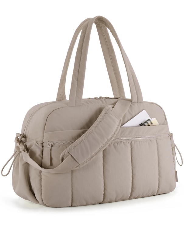 Vattentät resväska dam 42 x 19 x 30 cm Sportgymnastikväska Lätt axelväska Weekendkläderväska khaki