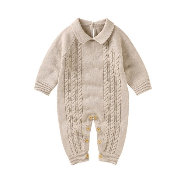 Vauvan neulottu haalari T2690 beige 0-3 kuukautta