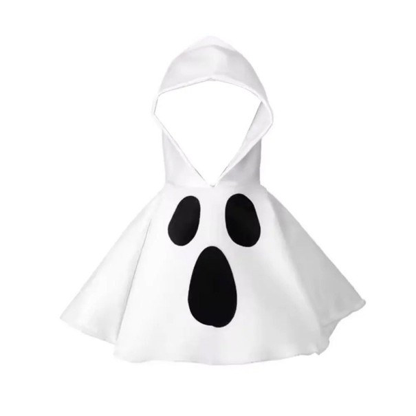 Växelspaksskydd – vit hoodie med spökmotiv, bomull, polyester 1