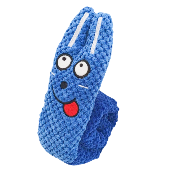Vedä ja purista -pehmolelu koirille 70 cm Interaktiivinen lelu, jossa on reikä nappuloille Koulutuslelu koirille pureskeltavaksi ja hauskanpitoon sininen