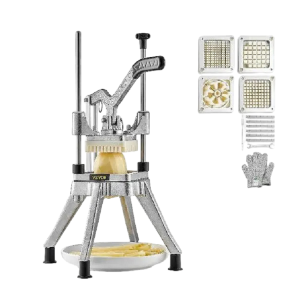 Vegetable Slicer with 4 Replacement Blades Handheld Fruit and Vegetable Slicer Made of Stainless Steel Vegetable Chopper with Ergonomic Handle 22 x 50 cm 1